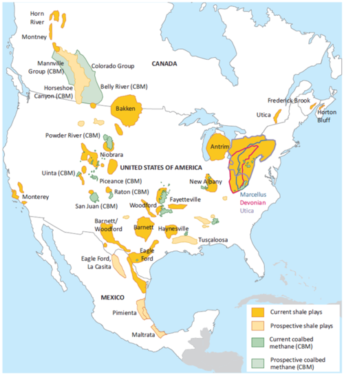 Erdgas Ressourcen in Nordamerika